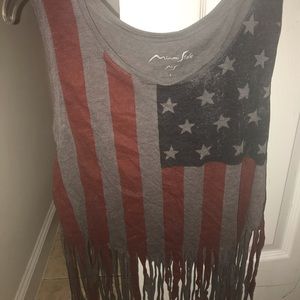 Miami Style American flag fringe tank